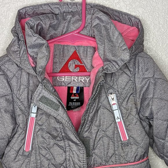 Gerry Weber Lightweight Hooded Winter Coat Gray & Pink (4T) - Picture 7 of 7